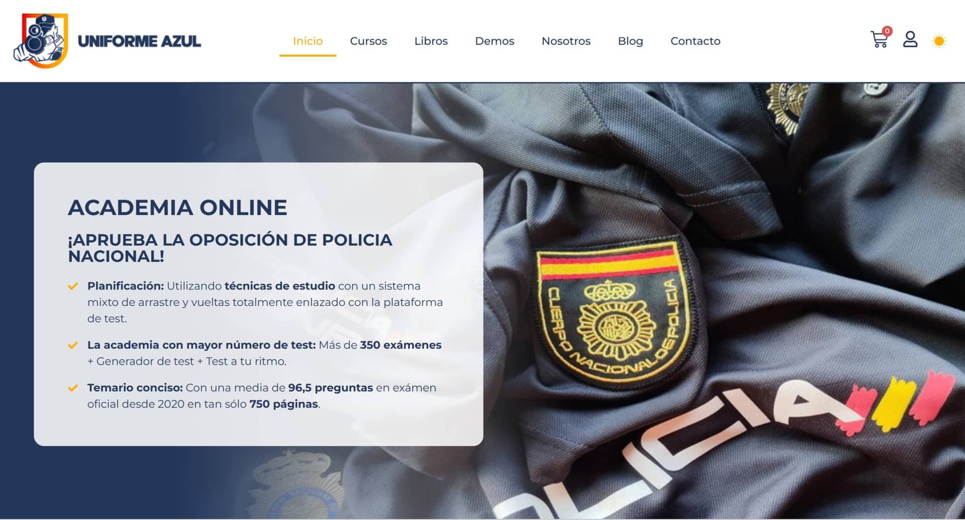 Academia virtual para Uniforme Azul
