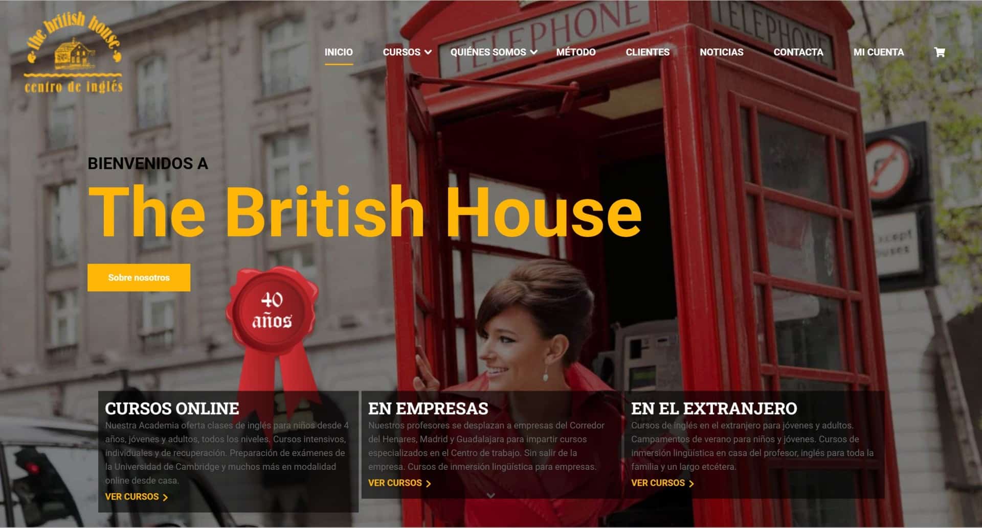 Cursos online para academia the british house