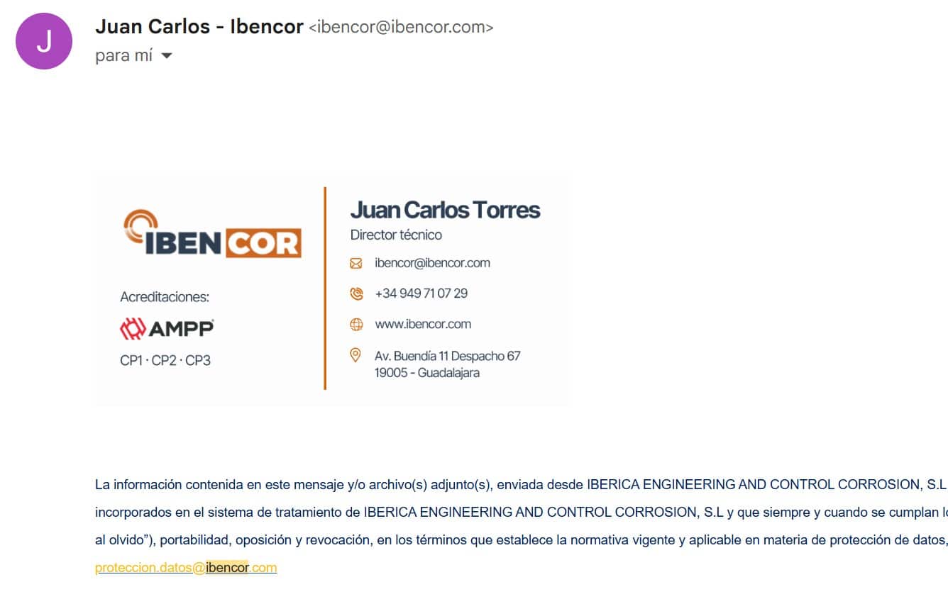 Firma de correo ibencor